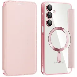 Phonesta Luxury Crystal Book Wallet Case hoesje met MagSafe voor Samsung Galaxy A16 - Roze