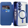 Phonesta Luxury Crystal Book Wallet Case hoesje met MagSafe voor Samsung Galaxy S25/S24 - Donkerblauw 2