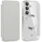 Phonesta Luxury Crystal Book Wallet Case hoesje met MagSafe voor Samsung Galaxy S25/S24 - Zilver