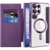 Phonesta Luxury Crystal Book Wallet Case hoesje met MagSafe voor Samsung Galaxy S25 Ultra - Donkerpaars 2
