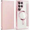 Phonesta Luxury Crystal Book Wallet Case hoesje met MagSafe voor Samsung Galaxy S25 Ultra - Roze