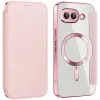 Phonesta Luxury Crystal Book Wallet Case hoesje met MagSafe voor Google Pixel 9a - Roze