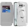 Phonesta Luxury Crystal Book Wallet Case hoesje met MagSafe voor Google Pixel 9a - Zilver 2