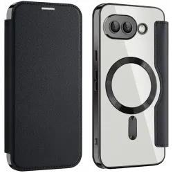 Phonesta Luxury Crystal Book Wallet Case hoesje met MagSafe voor Google Pixel 9a - Zwart