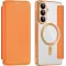 Phonesta Luxury Crystal Book Wallet Case hoesje met MagSafe voor Samsung Galaxy S26 - Oranje