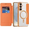 Phonesta Luxury Crystal Book Wallet Case hoesje met MagSafe voor Samsung Galaxy S26 - Oranje 2