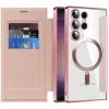 Phonesta Luxury Crystal Puffed Book Wallet Case hoesje met MagSafe voor Samsung Galaxy S24 Ultra - Roze 2