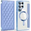Phonesta Luxury Crystal Puffed Book Wallet Case hoesje met MagSafe voor Samsung Galaxy S25 Ultra - Lichtblauw