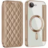 Phonesta Luxury Crystal Puffed Book Wallet Case hoesje met MagSafe voor Apple iPhone 17e/16e - Desert Goud