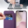 Phonesta Luxury Crystal Puffed Book Wallet Case hoesje met MagSafe voor Apple iPhone 17e/16e - Donkerpaars 3