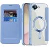 Phonesta Luxury Crystal Puffed Book Wallet Case hoesje met MagSafe voor Apple iPhone 17e/16e - Lichtblauw 2