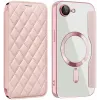Phonesta Luxury Crystal Puffed Book Wallet Case hoesje met MagSafe voor Apple iPhone 17e/16e - Roze
