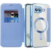 Phonesta Luxury Crystal Puffed Book Wallet Case hoesje met MagSafe voor Google Pixel 9a - Lichtblauw 2
