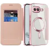 Phonesta Luxury Crystal Puffed Book Wallet Case hoesje met MagSafe voor Google Pixel 9a - Roze 2