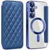 Phonesta Luxury Crystal Puffed Book Wallet Case hoesje met MagSafe voor Samsung Galaxy A36/A56 - Donkerblauw