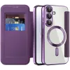 Phonesta Luxury Crystal Puffed Book Wallet Case hoesje met MagSafe voor Samsung Galaxy A36/A56 - Donkerpaars 2