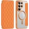 Phonesta Luxury Crystal Puffed Book Wallet Case hoesje met MagSafe voor Samsung Galaxy S26 Ultra - Oranje