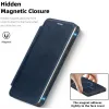 Phonesta Luxury Leather Book Wallet Case hoesje met MagSafe voor Samsung Galaxy S25 Edge - Donkerblauw 5