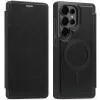 Phonesta Luxury Leather Book Wallet Case hoesje met MagSafe voor Samsung Galaxy S25 Ultra - Zwart