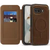 Phonesta Luxury Leather Book Wallet Case hoesje met MagSafe voor Google Pixel 9a - Donkerbruin 2