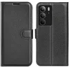 Phonesta Litchi Skin Book Wallet Case hoesje voor Realme C75 - Zwart 0