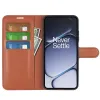 Phonesta Litchi Skin Book Wallet Case hoesje voor OnePlus 15R - Bruin 3