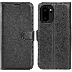 Phonesta Litchi Skin Book Wallet Case hoesje voor OnePlus 15R - Zwart