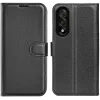 Phonesta Litchi Skin Book Wallet Case hoesje voor OnePlus Nord 5 - Zwart 0
