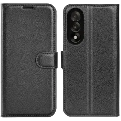 Phonesta Litchi Skin Book Wallet Case hoesje voor OnePlus Nord 5 - Zwart