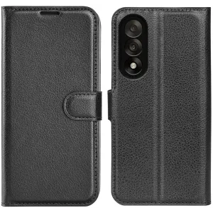 Phonesta Litchi Skin Book Wallet Case hoesje voor OnePlus Nord 5 - Zwart