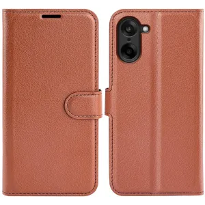 Phonesta Litchi Skin Book Wallet Case hoesje voor OnePlus Nord CE5 - Bruin