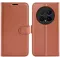 Phonesta Litchi Skin Book Wallet Case hoesje voor HONOR Magic8 Pro - Bruin