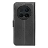 Phonesta Litchi Skin Book Wallet Case hoesje voor HONOR Magic8 Pro - Zwart 2