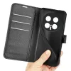 Phonesta Litchi Skin Book Wallet Case hoesje voor HONOR Magic8 Pro - Zwart 5