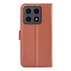 Phonesta Litchi Skin Book Wallet Case hoesje voor Xiaomi 15T - Bruin 2
