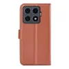 Phonesta Litchi Skin Book Wallet Case hoesje voor Xiaomi 15T Pro - Bruin 2