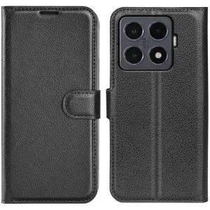 Phonesta Litchi Skin Book Wallet Case hoesje voor Xiaomi 15T Pro - Zwart