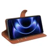 Phonesta Litchi Skin Book Wallet Case hoesje voor Xiaomi 17 Ultra - Bruin 4