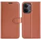 Phonesta Litchi Skin Book Wallet Case hoesje voor Xiaomi Poco X8 Pro Max - Bruin