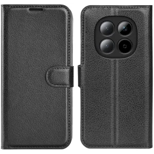 Phonesta Litchi Skin Book Wallet Case hoesje voor Xiaomi Redmi Note 15 Pro 5G - Zwart
