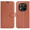 Phonesta Litchi Skin Book Wallet Case hoesje voor Xiaomi Redmi Note 15 Pro Plus / Xiaomi Poco M8 Pro - Bruin