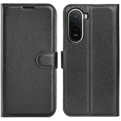 Phonesta Litchi Skin Book Wallet Case hoesje voor Xiaomi Redmi A7 Pro - Zwart