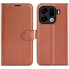 Phonesta Litchi Skin Book Wallet Case hoesje voor Oppo Find X9 Pro - Bruin 0