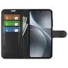 Phonesta Litchi Skin Book Wallet Case hoesje voor Oppo Find X9 Pro - Zwart 3