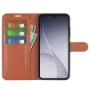 Phonesta Litchi Skin Book Wallet Case hoesje voor Oppo Reno15 Pro - Bruin 3