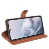 Phonesta Litchi Skin Book Wallet Case hoesje voor Motorola Edge 70 Fusion - Bruin 4