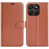 Phonesta Litchi Skin Book Wallet Case hoesje voor Motorola Moto G67/G77 - Bruin 0