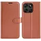 Phonesta Litchi Skin Book Wallet Case hoesje voor Motorola Moto G67/G77 - Bruin