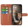 Phonesta Litchi Skin Book Wallet Case hoesje voor Motorola Moto G67/G77 - Bruin 3