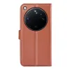 Phonesta Litchi Skin Book Wallet Case hoesje voor Oppo Find X9 Ultra - Bruin 2